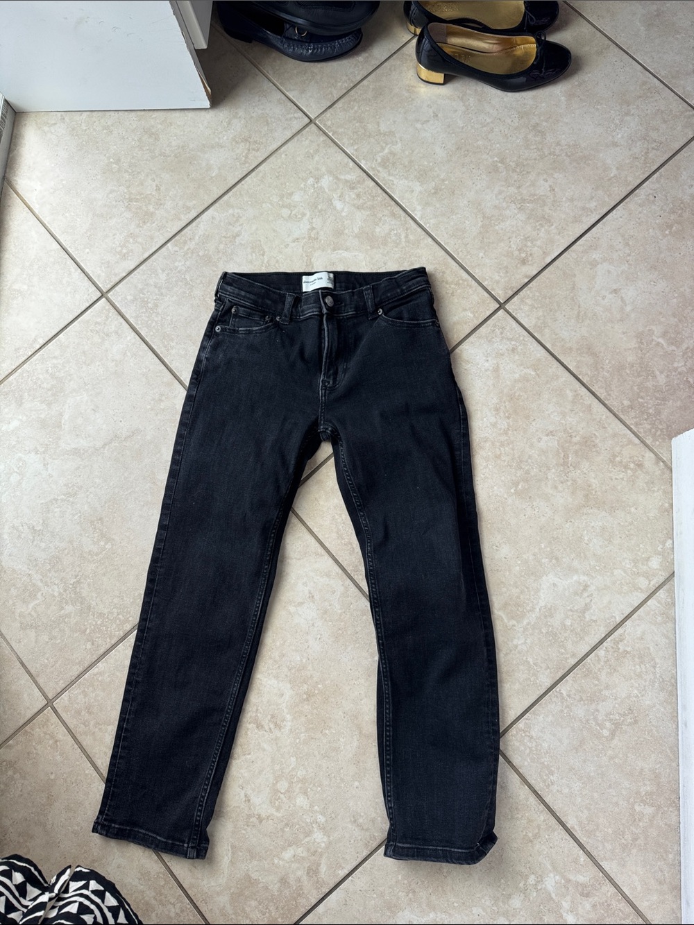 abercrombie kids Black Straight Leg Jeans